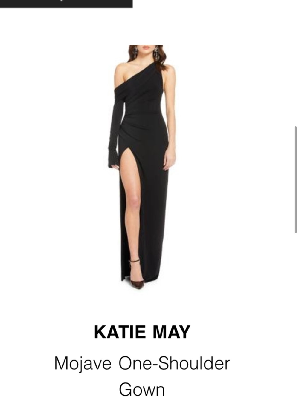 Katie May Mojave One-Shoulder Black Gown